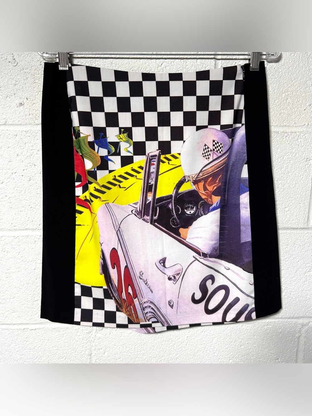 Vintage Clio Race Car Checkered Flag Graphic Skirt 8 Racing Motorsports